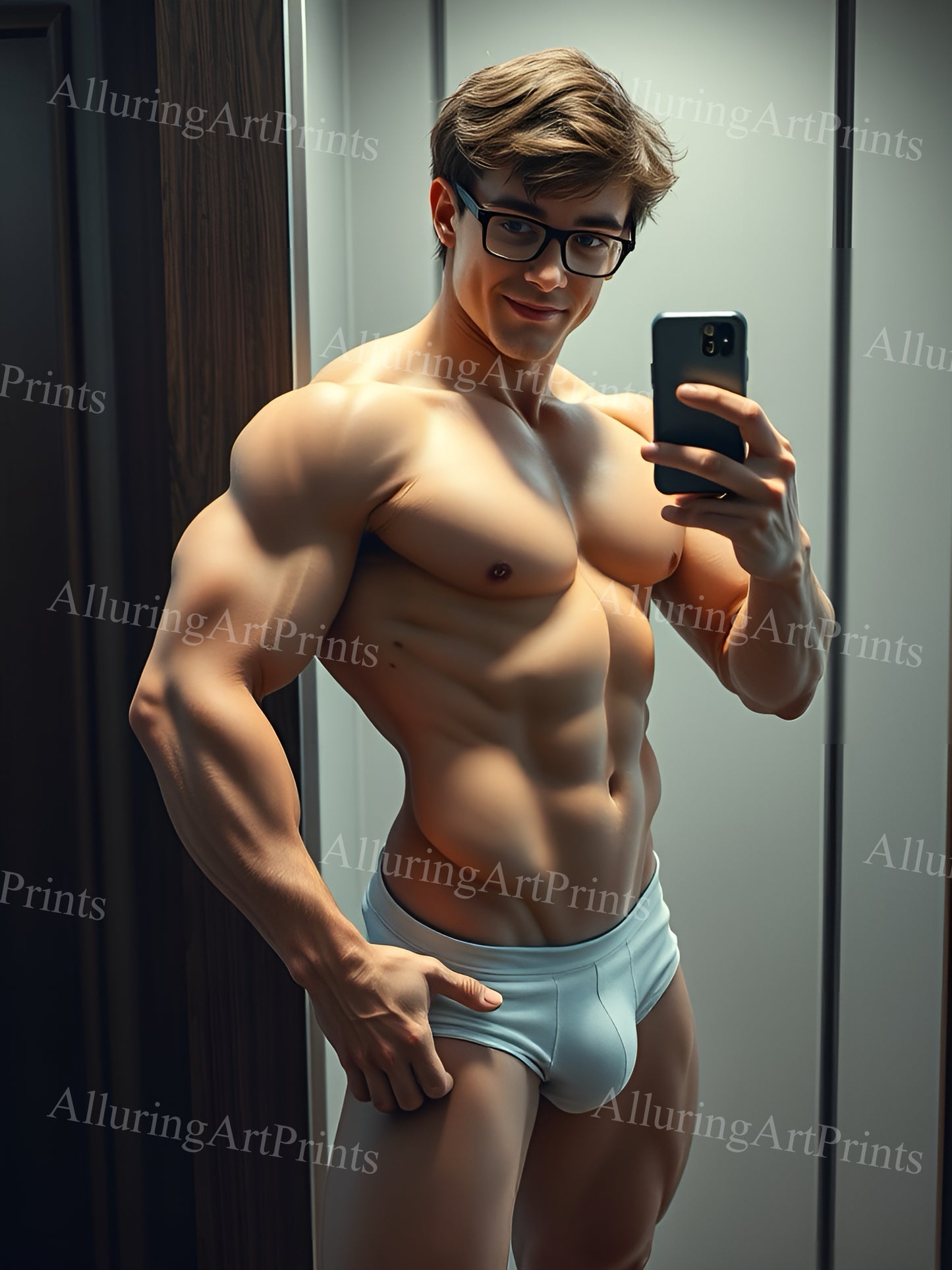 Male Model Muscular Digital Art AI Fantasy - 233B