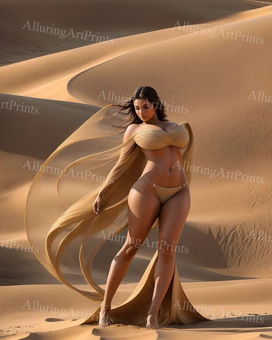 Risque Brunette Model Female Digital Art AI Fantasy - CC459