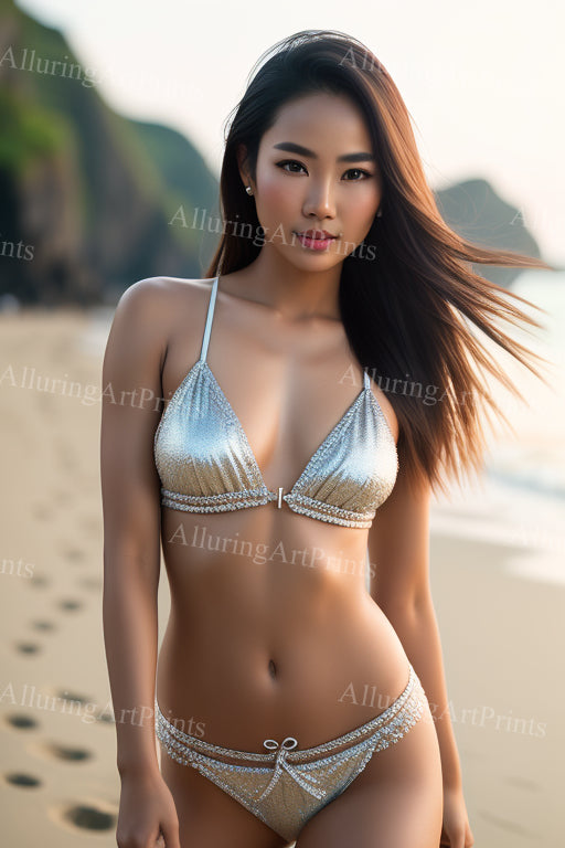 Risque Asian Model Female Digital Art AI Fantasy - CC496