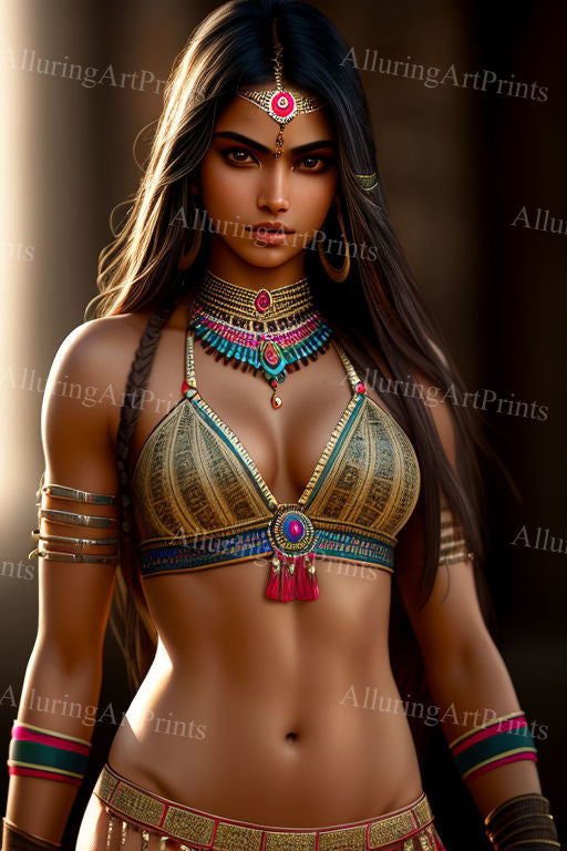 Risque Indian Model Female Digital Art AI Fantasy - CC739