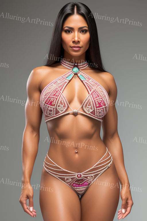 Risque Indian Model Female Digital Art AI Fantasy - CC746