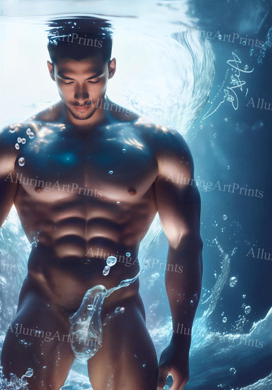 Male Model Muscular Digital Art AI Fantasy - EE1