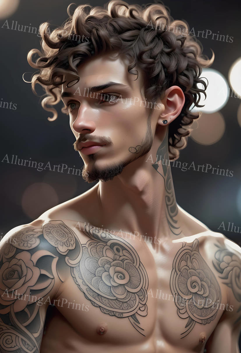 Male Model Slender Digital Art AI Fantasy - EE24