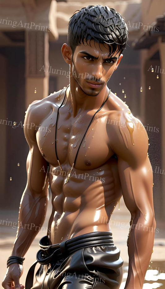 Male Model Slender Digital Art AI Fantasy - EE30