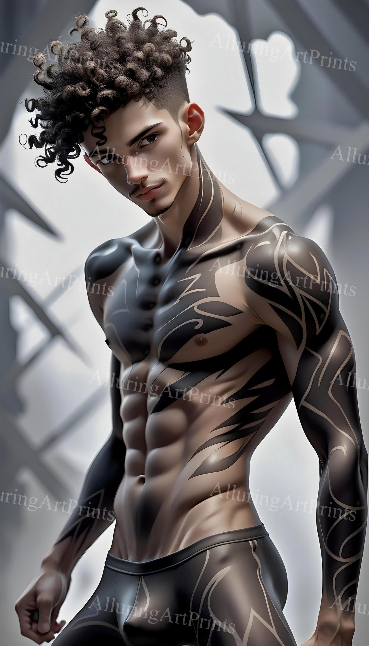 Male Model Slender Digital Art AI Fantasy - EE5