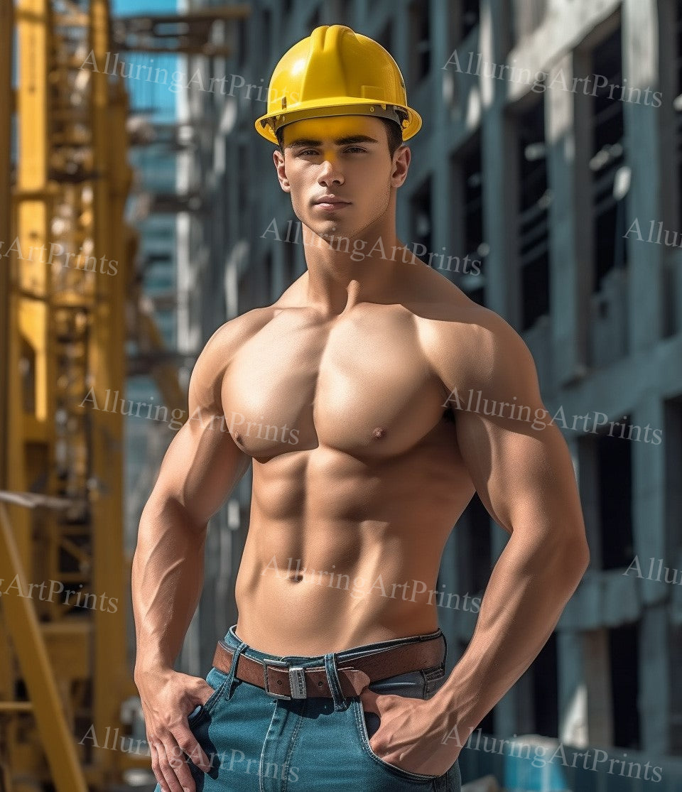 Male Model Muscular Digital Art AI Fantasy - MM107