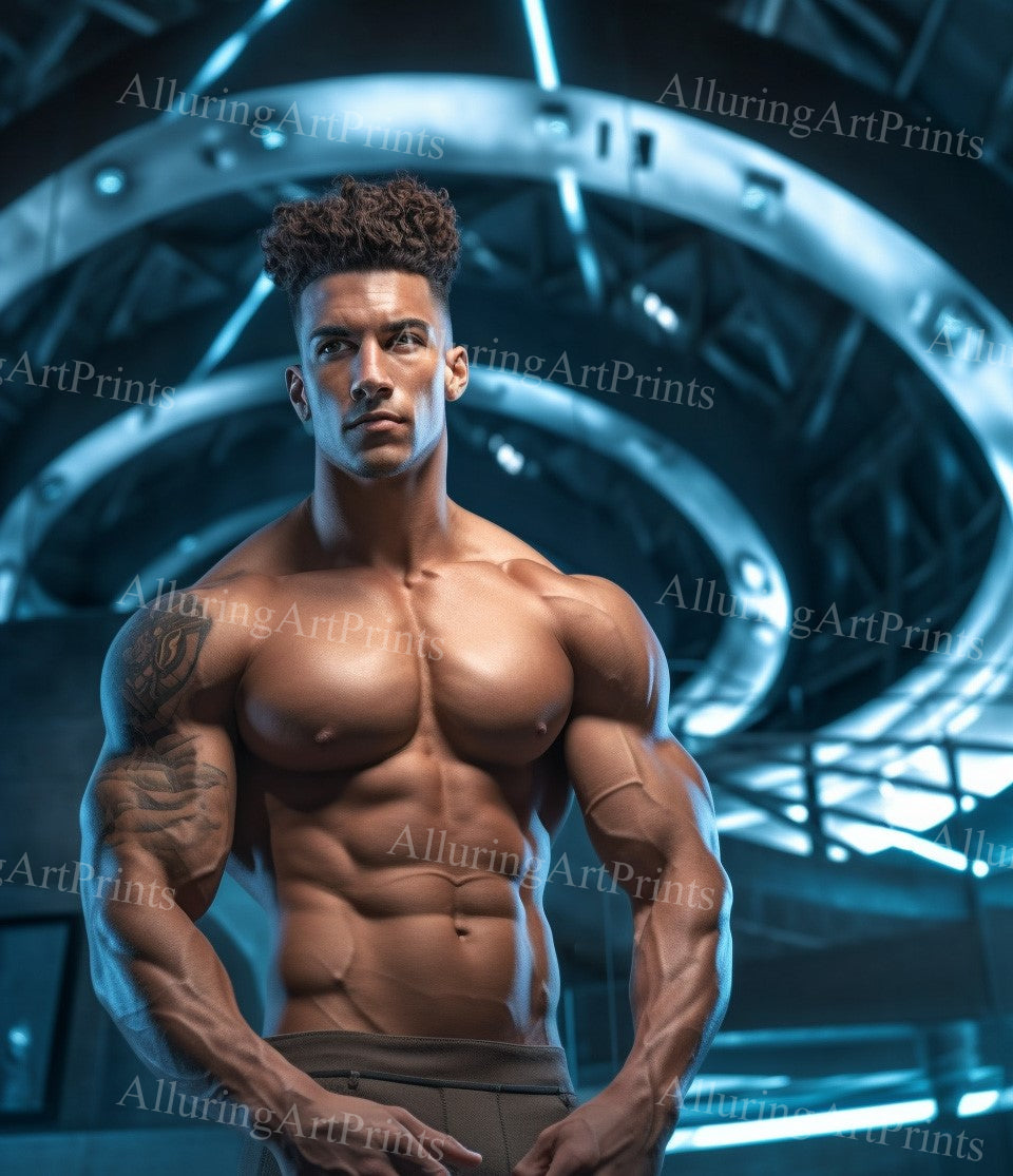 Male Model Muscular Digital Art AI Fantasy - MM116