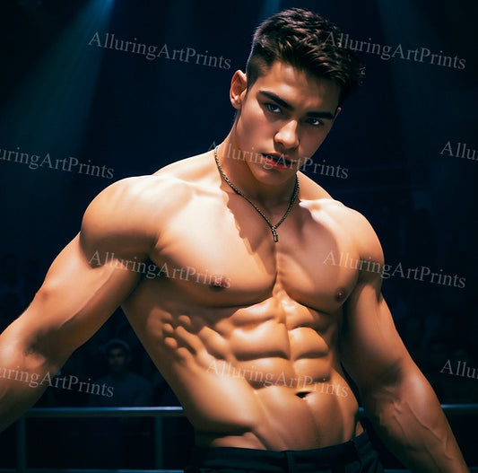 Male Model Muscular Digital Art AI Fantasy- MM122