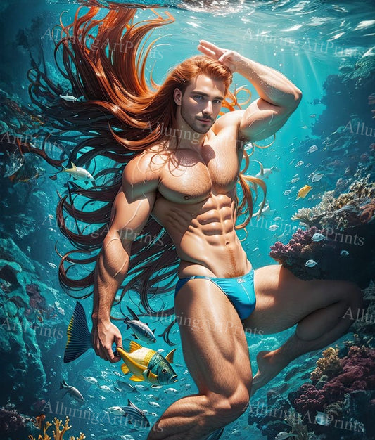 Male Model Muscular Digital Art AI Fantasy - MM124