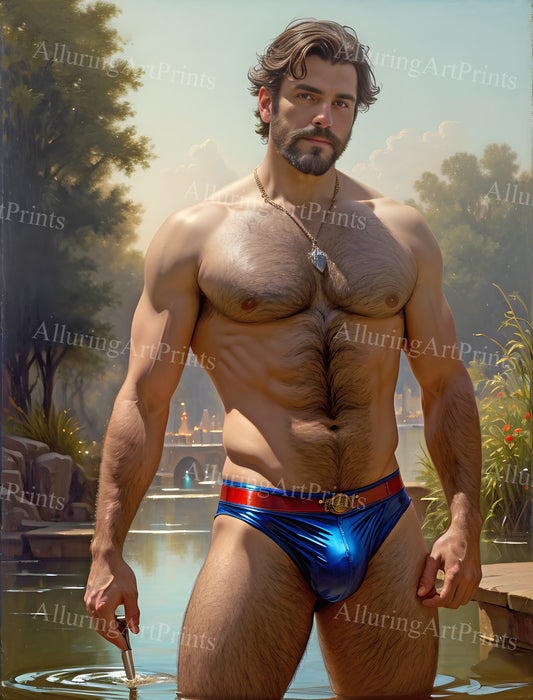 Male Model Muscular Digital Art AI Fantasy - MM126