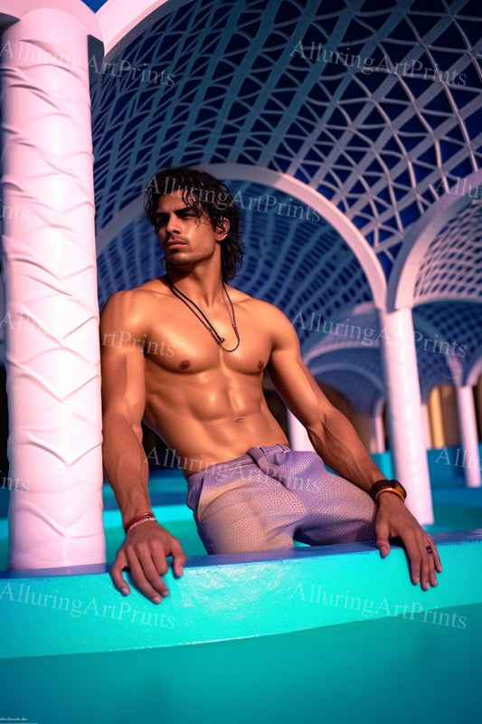 Male Model Muscular Digital Art AI Fantasy- MM19