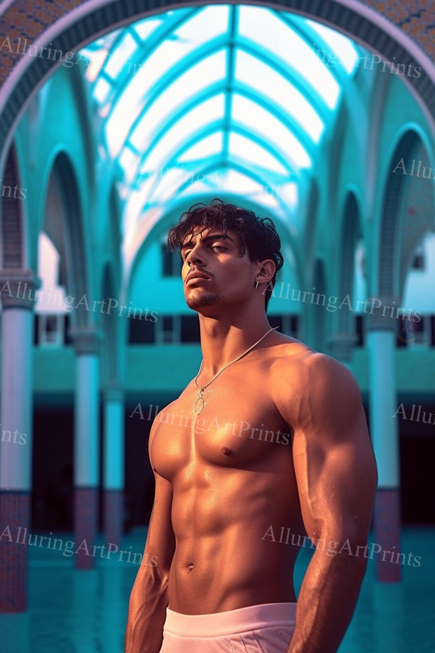 Male Model Muscular Digital Art AI Fantasy- MM20