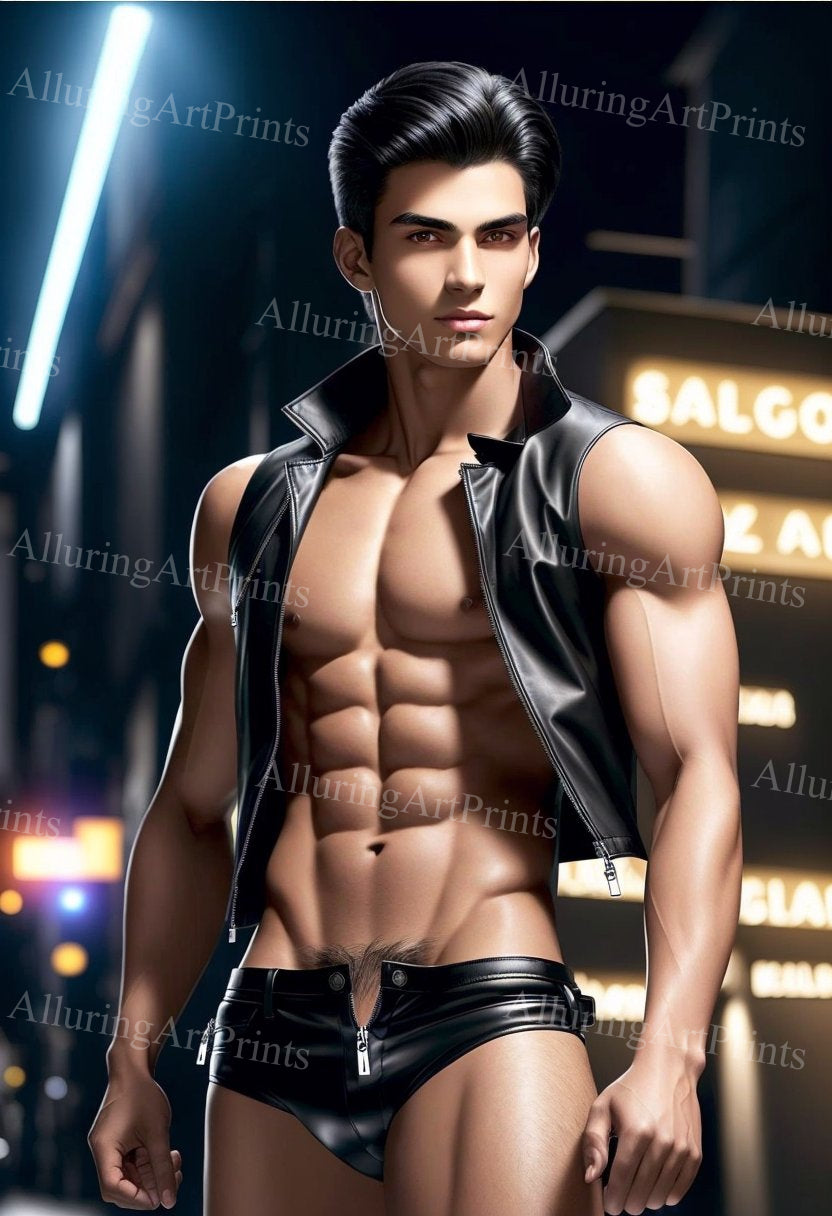 Male Model Muscular Digital Art AI Fantasy- MM26