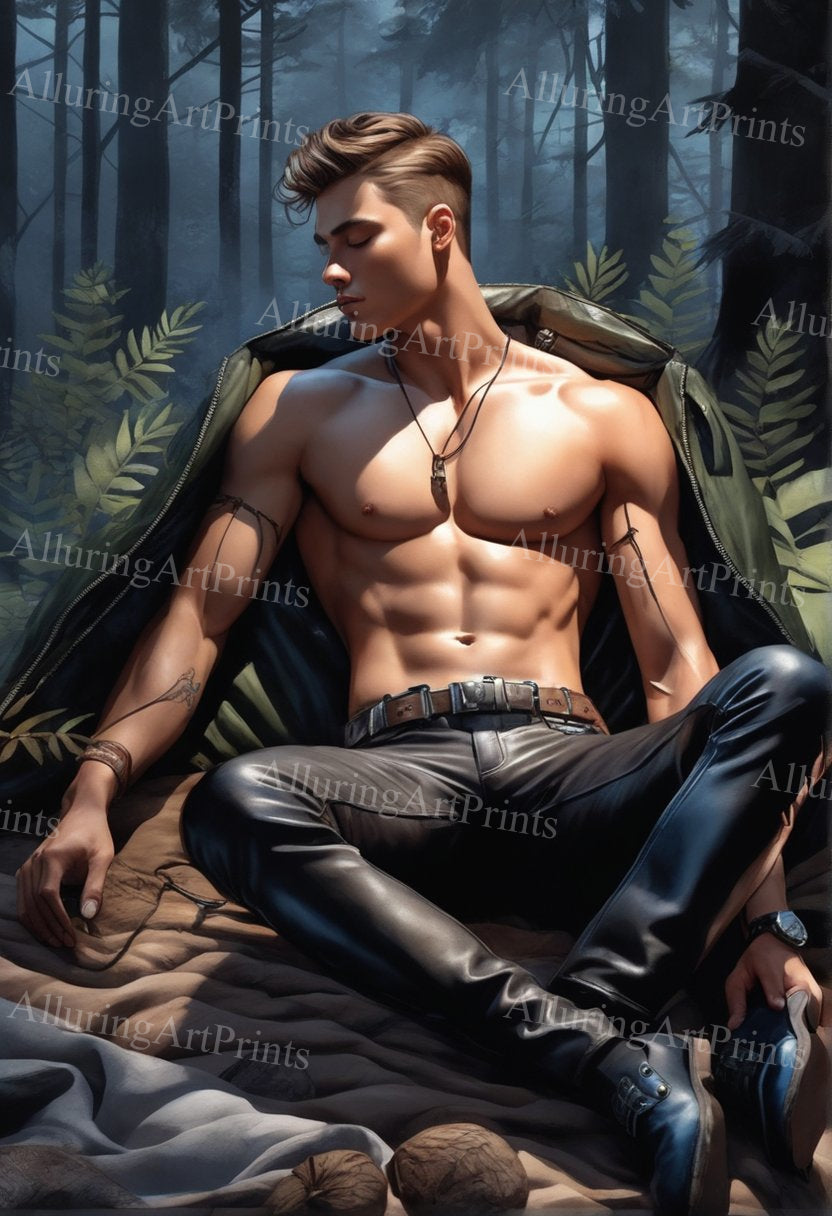 Male Model Muscular Digital Art AI Fantasy- MM31