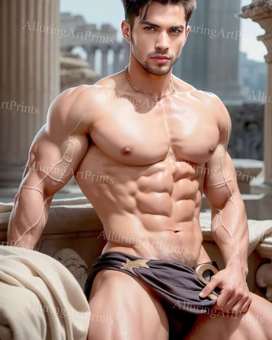 Male Model Muscular Digital Art AI Fantasy - MM396