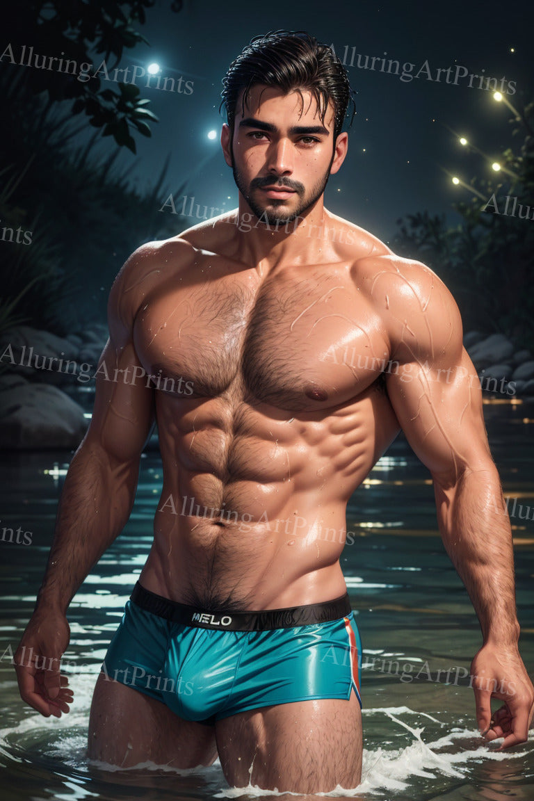 Male Model Muscular Digital Art AI Fantasy - MM41