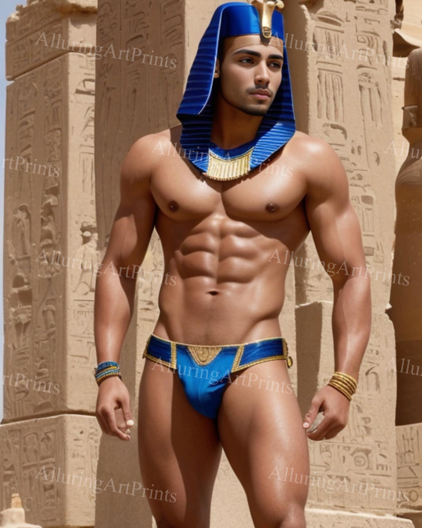 Male Model Muscular Digital Art AI Fantasy- MM414