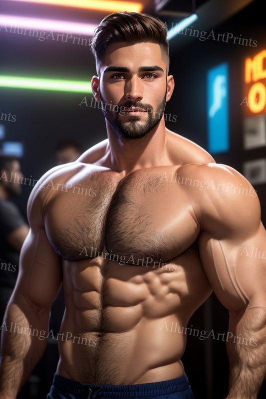 Male Model Muscular Digital Art AI Fantasy - MM43