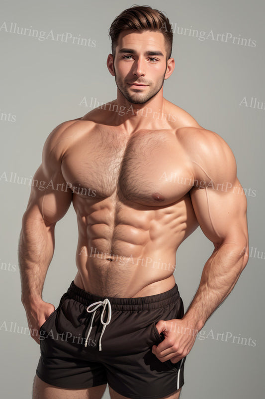 Male Model Muscular Digital Art AI Fantasy- MM47