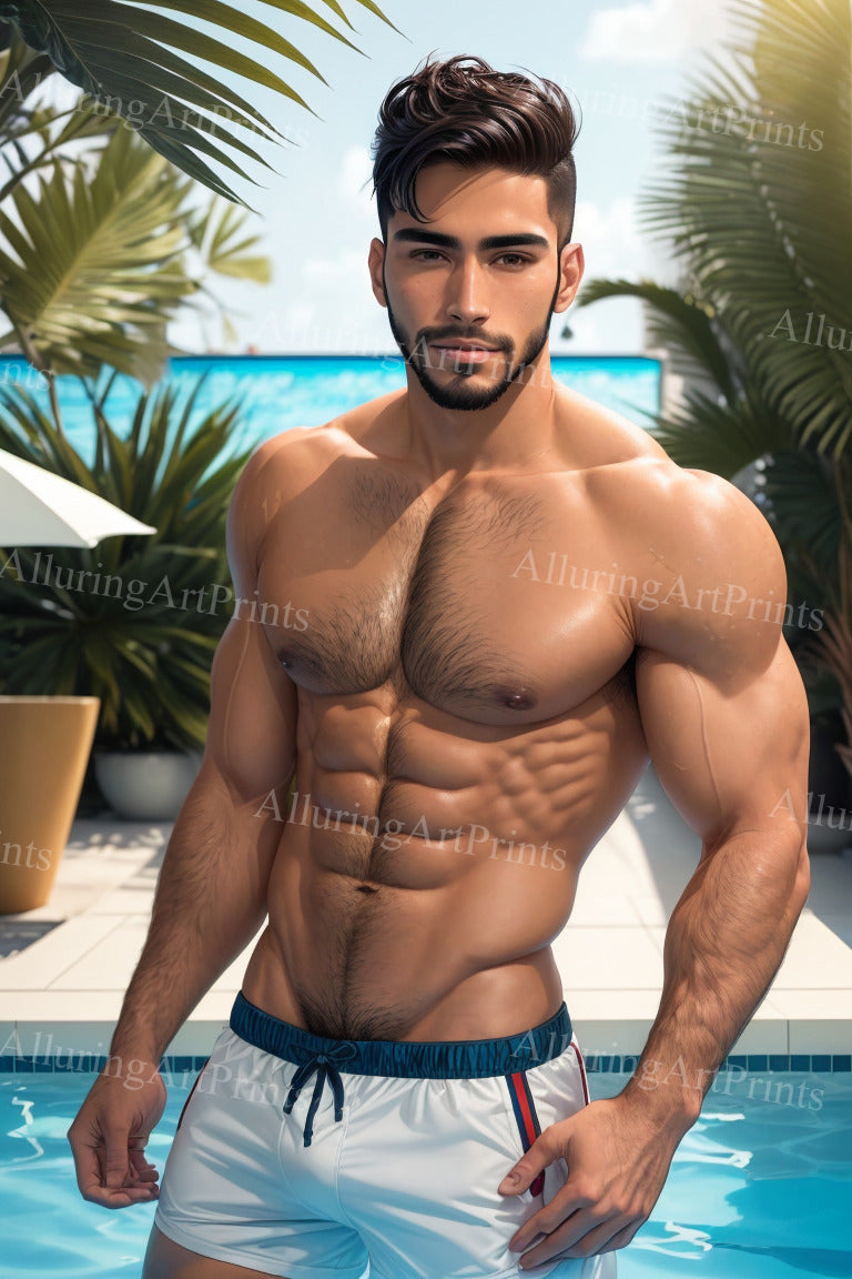 Male Model Muscular Digital Art AI Fantasy- MM50