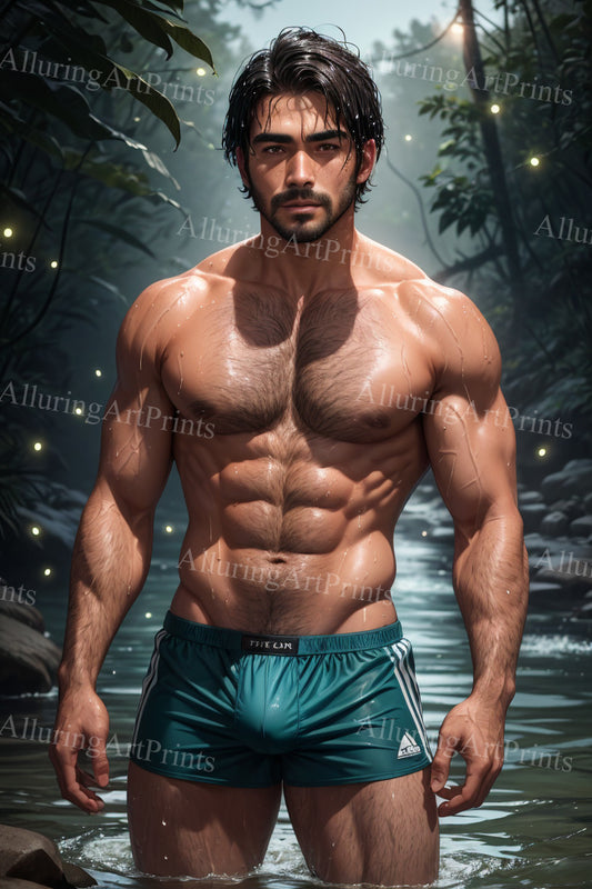 Male Model Muscular Digital Art AI Fantasy - MM53