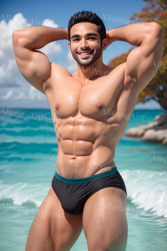 Male Model Muscular Digital Art AI Fantasy - MM64