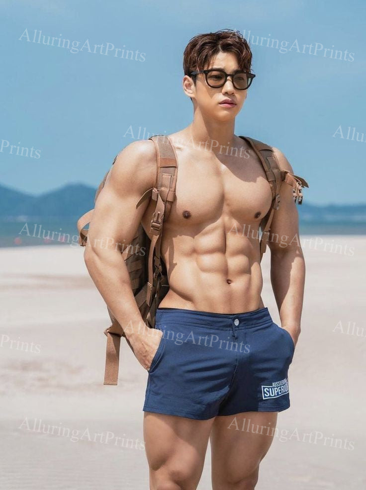 Male Model Muscular Digital Art AI Fantasy - MM657