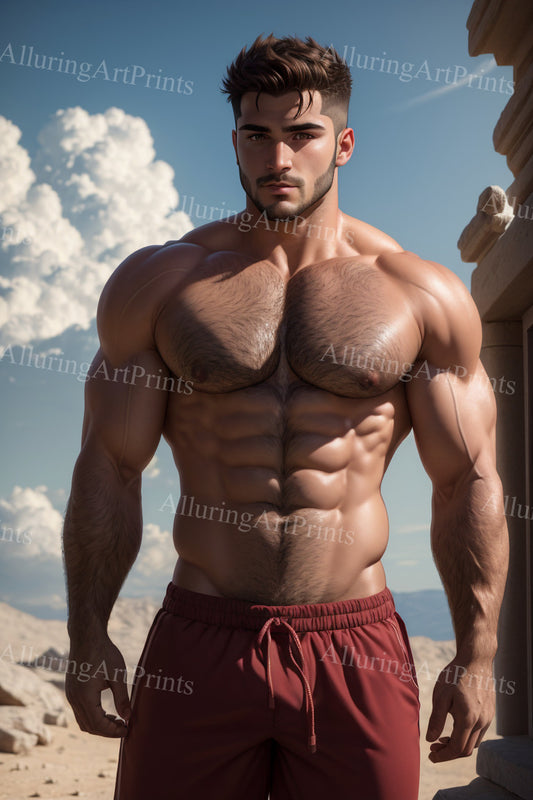 Male Model Muscular Digital Art AI Fantasy - MM66