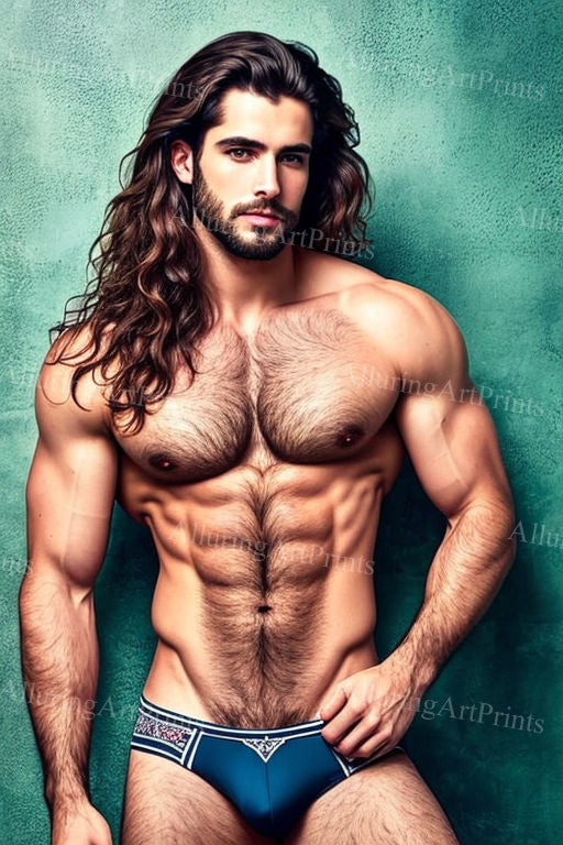 Male Model Muscular Digital Art AI Fantasy - MM7