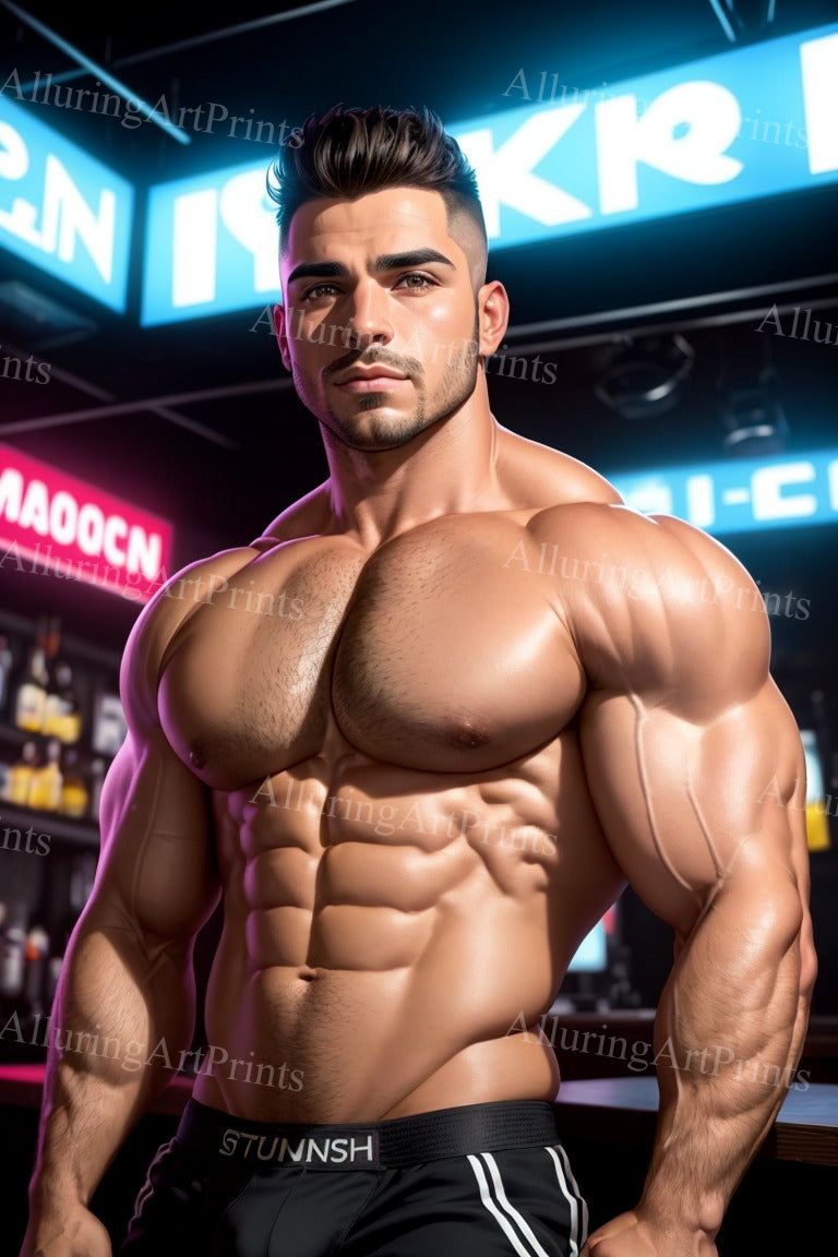 Male Model Muscular Digital Art AI Fantasy - MM71