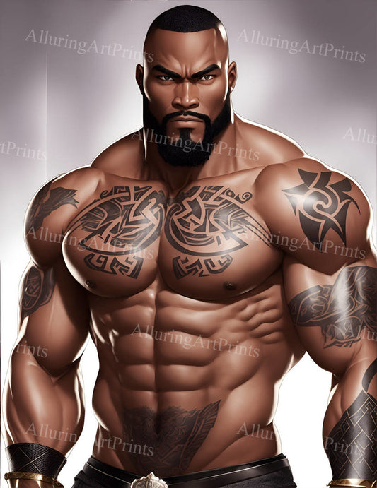 Male Model Muscular Digital Art AI Fantasy - MM812