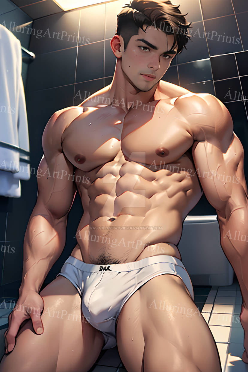 Male Model Muscular Digital Art AI Fantasy - MM819