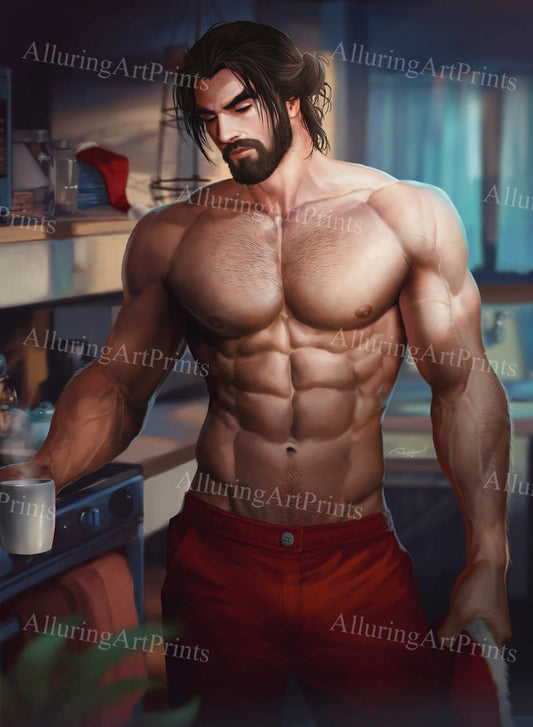 Male Model Muscular Digital Art AI Fantasy - MM823