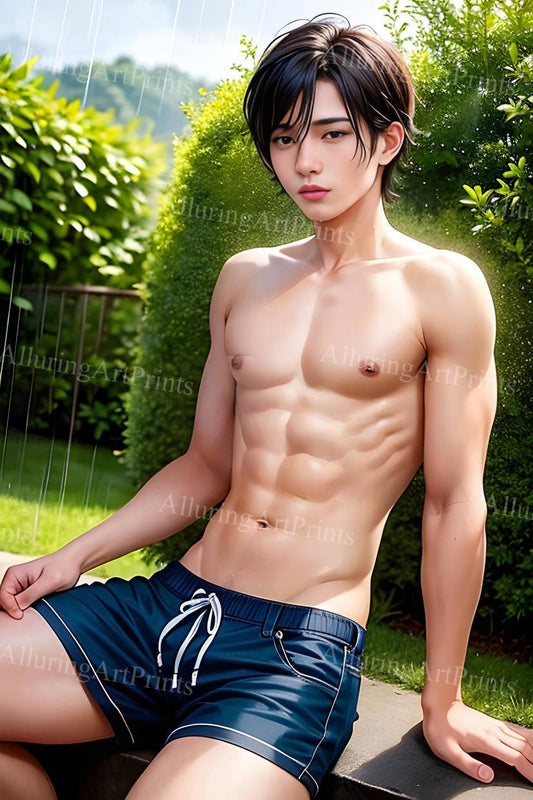 Male Model Slender Digital Art AI Fantasy - NN13