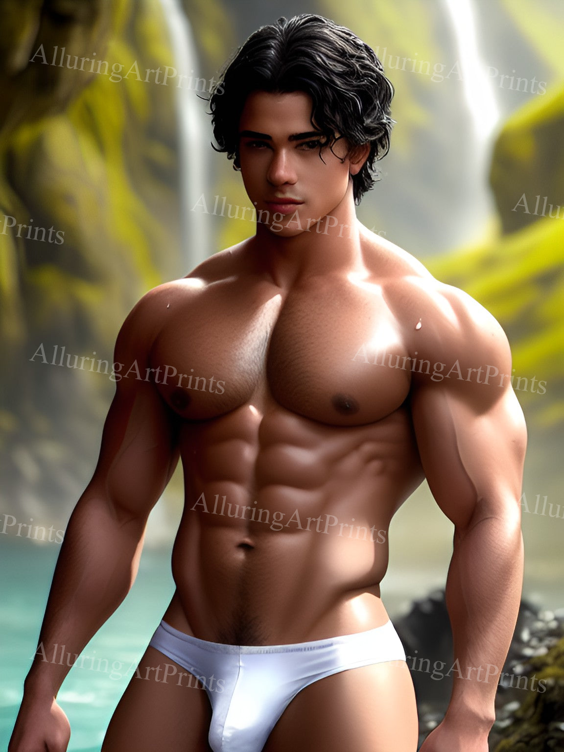 Male Model Muscular Digital Art AI Fantasy - NN15