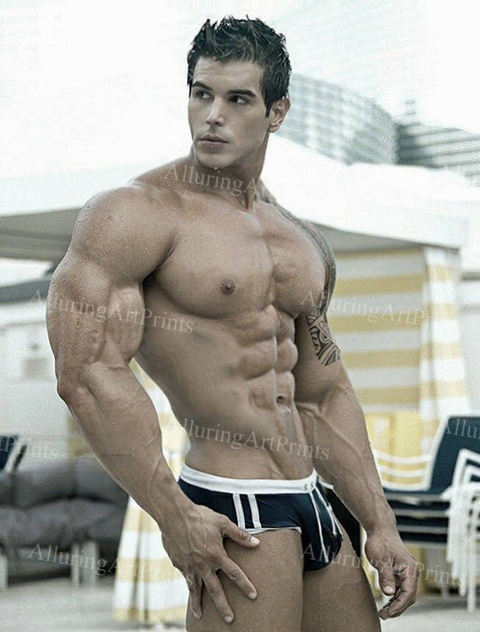 Male Model Muscular Digital Art AI Fantasy - NN41