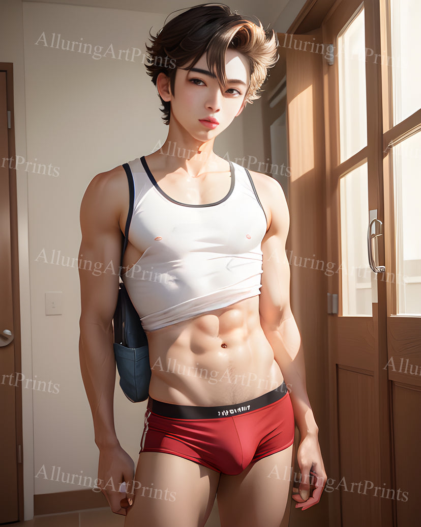 Male Model Slender Digital Art AI Fantasy - NN6