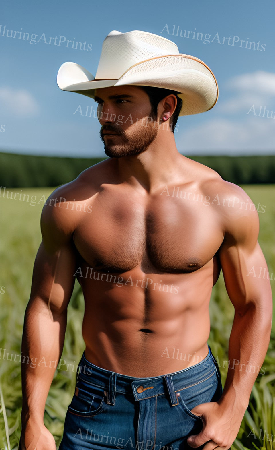 Male Model Muscular Digital Art AI Fantasy - NN606