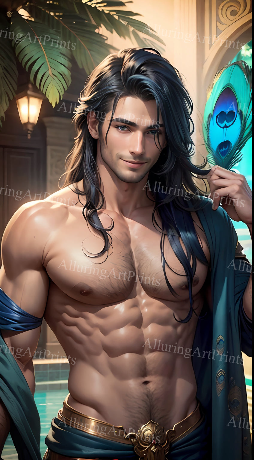 Male Model Muscular Digital Art AI Fantasy - RR968