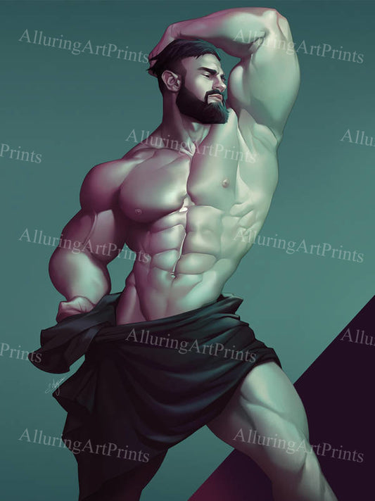 Male Model Muscular Digital Art AI Fantasy - RR970