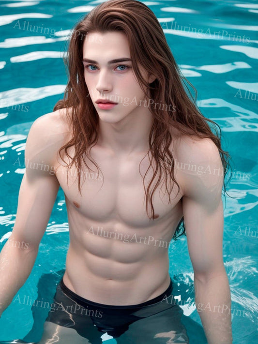 Male Model Slender Digital Art AI Fantasy - SS408