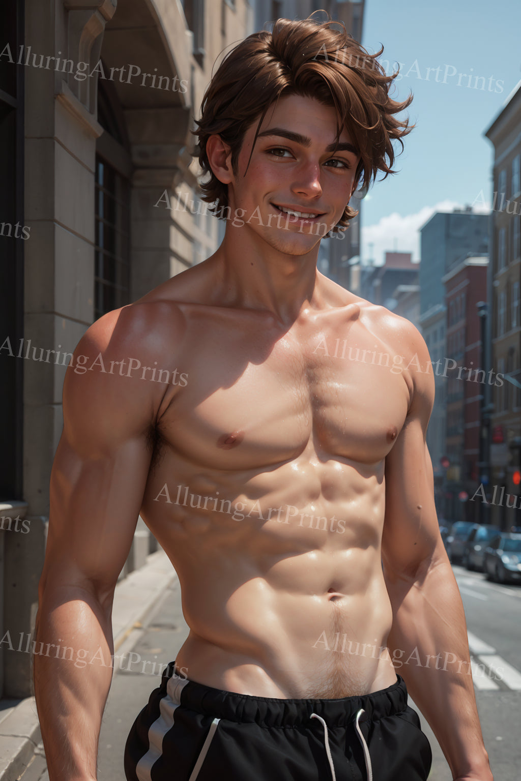 Male Model Muscular Digital Art AI Fantasy - TT312