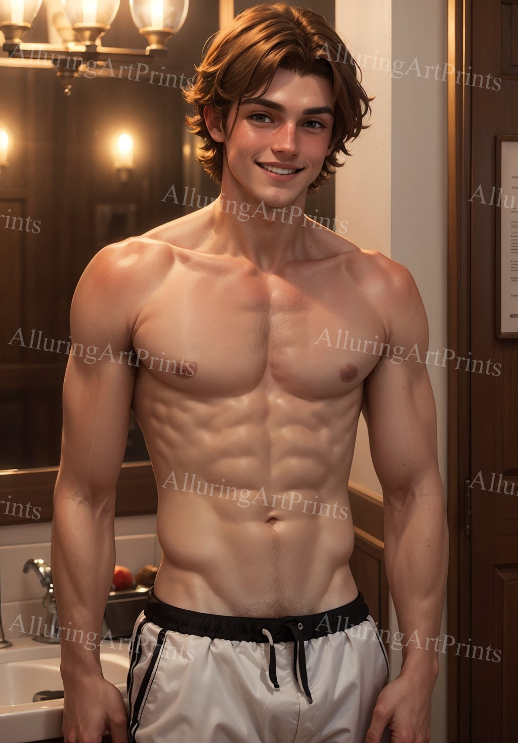 Male Model Muscular Digital Art AI Fantasy - TT490