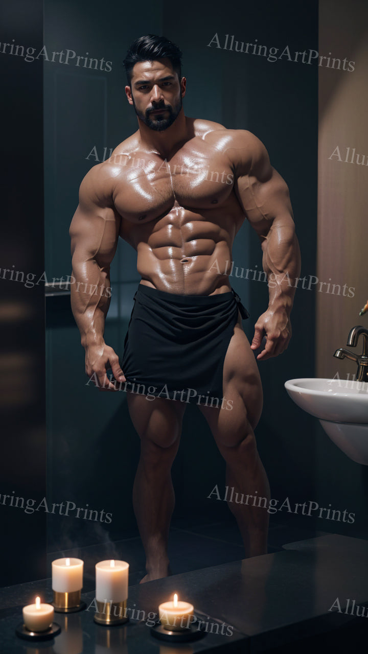 Male Model Muscular Digital Art AI Fantasy - TT513