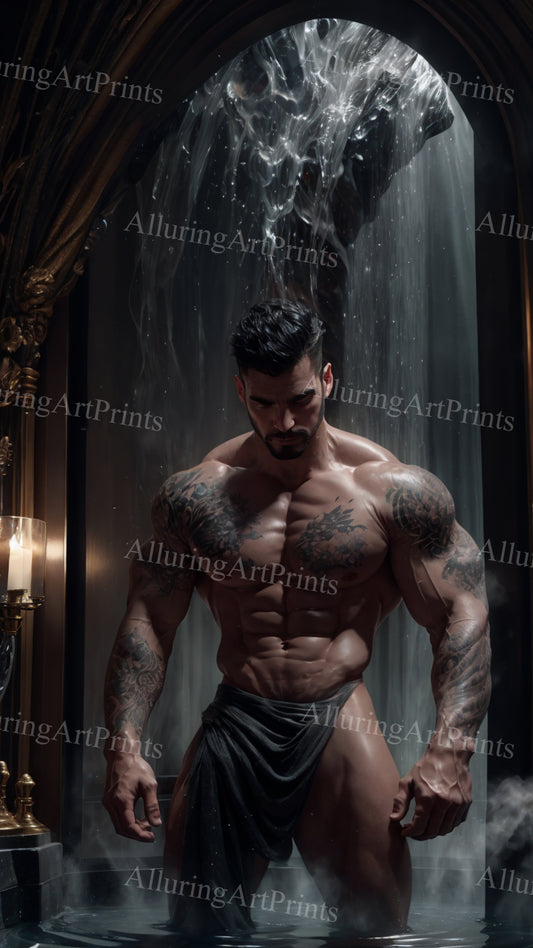 Male Model Muscular Digital Art AI Fantasy - TT752