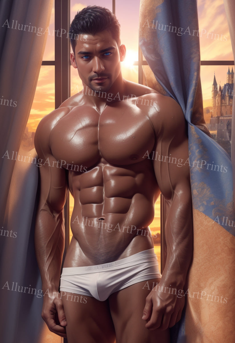 Male Model Muscular Digital Art AI Fantasy - TT756