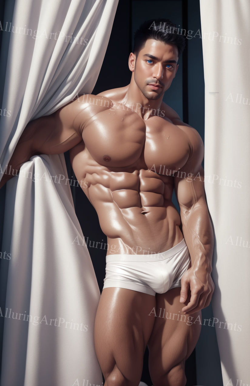 Male Model Muscular Digital Art AI Fantasy - TT757