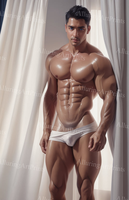 Male Model Muscular Digital Art AI Fantasy - TT758