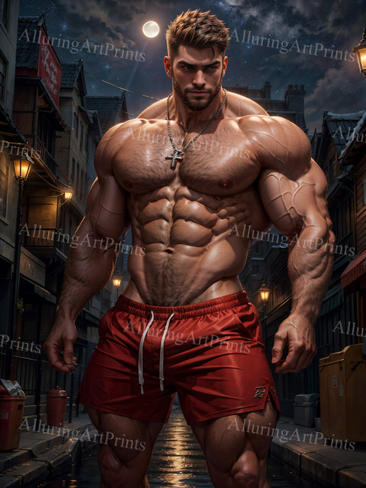 Male Model Muscular Digital Art AI Fantasy - TT760