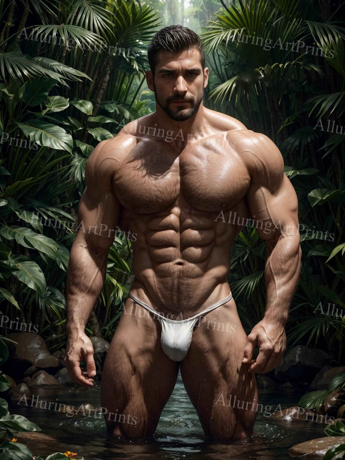 Male Model Muscular Digital Art AI Fantasy - TT766